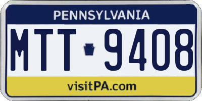 PA license plate MTT9408
