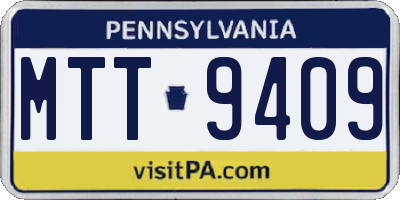 PA license plate MTT9409