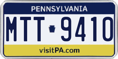 PA license plate MTT9410