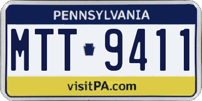 PA license plate MTT9411