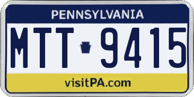 PA license plate MTT9415