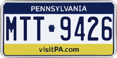 PA license plate MTT9426