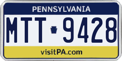 PA license plate MTT9428