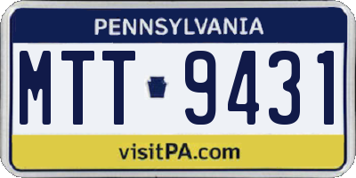 PA license plate MTT9431
