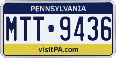 PA license plate MTT9436