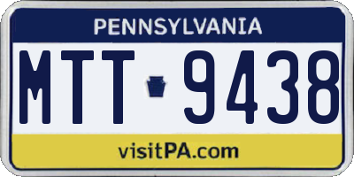 PA license plate MTT9438