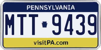 PA license plate MTT9439