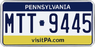 PA license plate MTT9445
