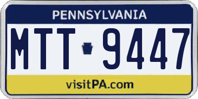 PA license plate MTT9447