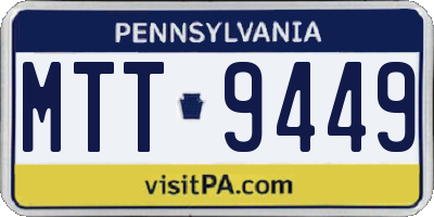 PA license plate MTT9449