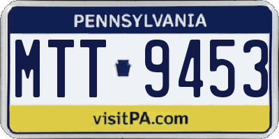 PA license plate MTT9453