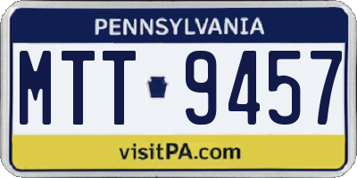PA license plate MTT9457