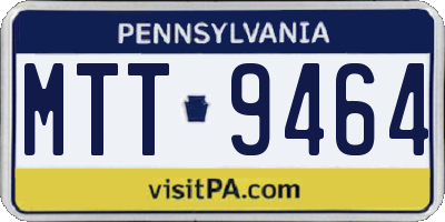 PA license plate MTT9464