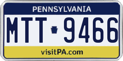 PA license plate MTT9466