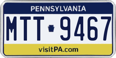 PA license plate MTT9467