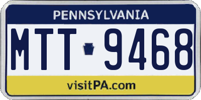 PA license plate MTT9468