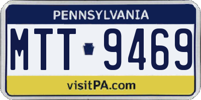 PA license plate MTT9469