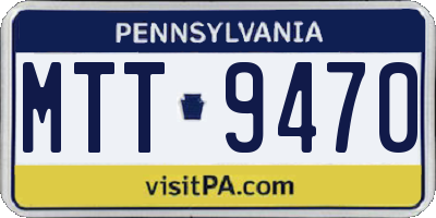 PA license plate MTT9470