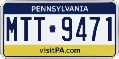 PA license plate MTT9471