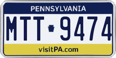 PA license plate MTT9474
