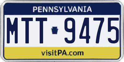 PA license plate MTT9475