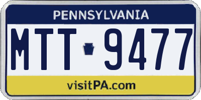 PA license plate MTT9477