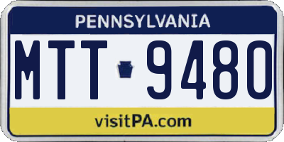 PA license plate MTT9480