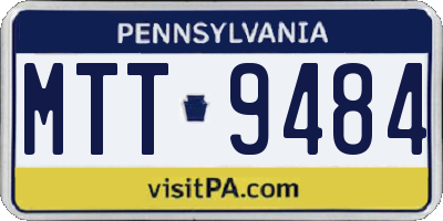 PA license plate MTT9484