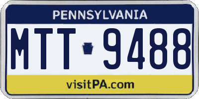 PA license plate MTT9488