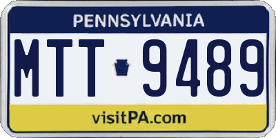 PA license plate MTT9489