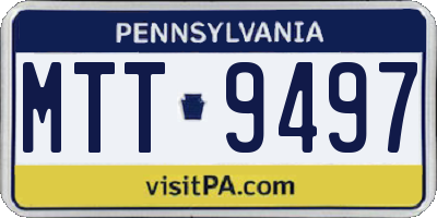 PA license plate MTT9497