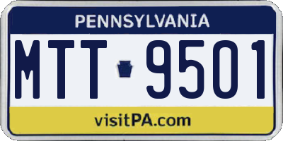 PA license plate MTT9501