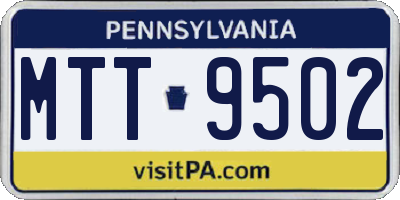 PA license plate MTT9502