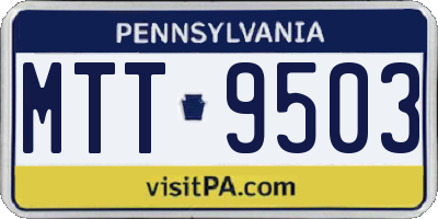 PA license plate MTT9503