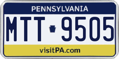 PA license plate MTT9505