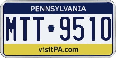 PA license plate MTT9510