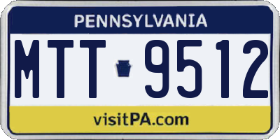PA license plate MTT9512