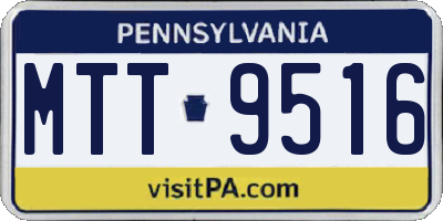 PA license plate MTT9516