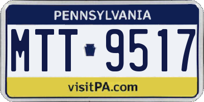 PA license plate MTT9517