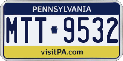 PA license plate MTT9532