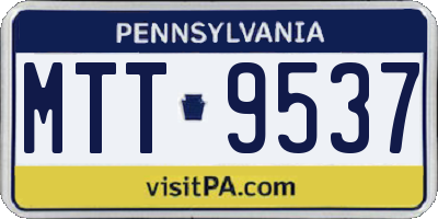 PA license plate MTT9537