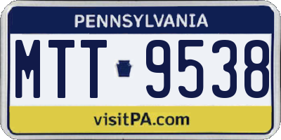 PA license plate MTT9538