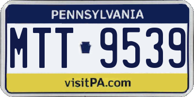 PA license plate MTT9539