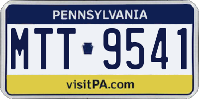 PA license plate MTT9541