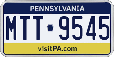 PA license plate MTT9545