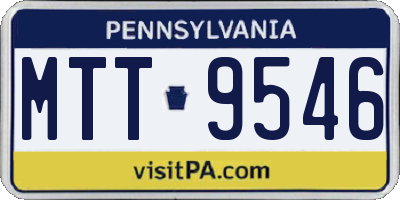 PA license plate MTT9546