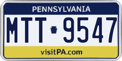 PA license plate MTT9547