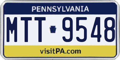 PA license plate MTT9548