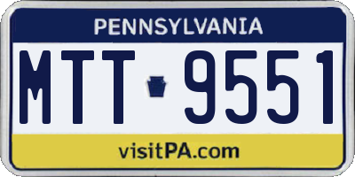 PA license plate MTT9551