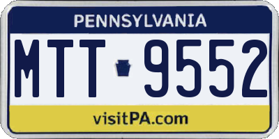 PA license plate MTT9552
